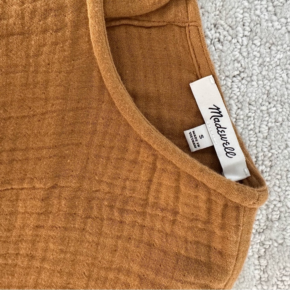 Madewell Rust Peplum Blouse - Picture 3 of 6